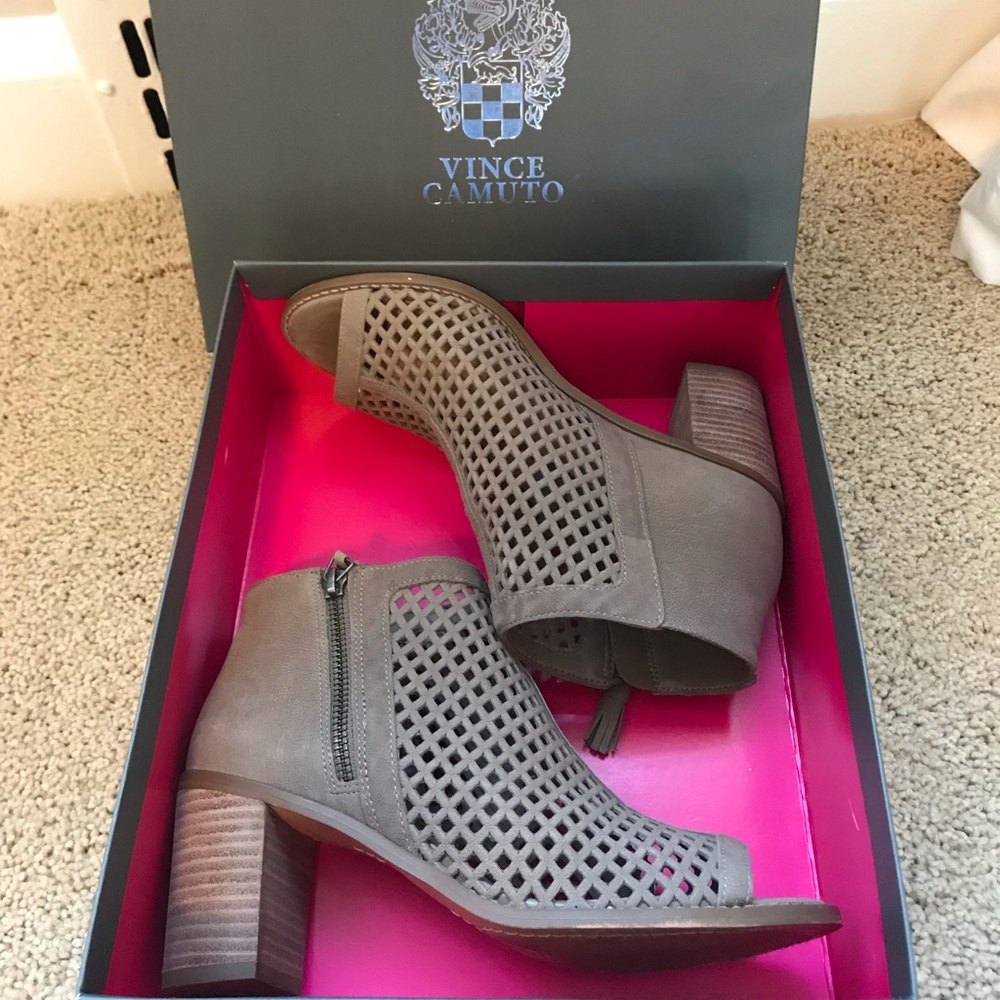 Vine Camuto Peep Toe Ankle Booties